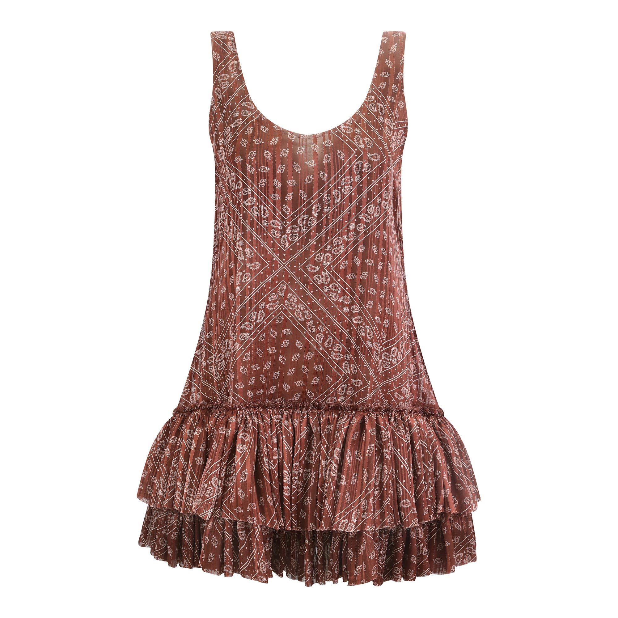Bronze Bandana Print Slip Dress